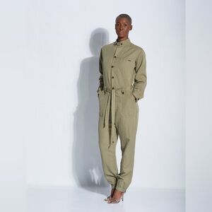 Belstaff Dtc Women’s Rosie Tent Long Sleeve Jumpsuit, Army Green, Size 10